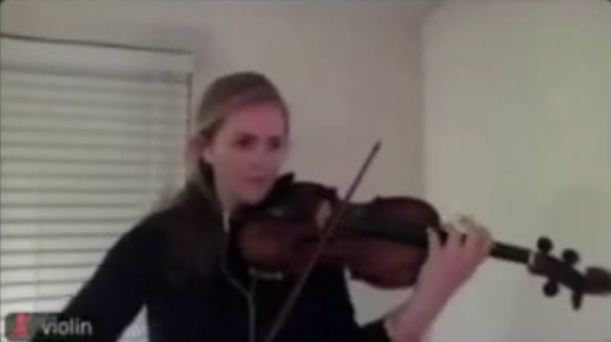 Photo of musician from a Zoom cast.