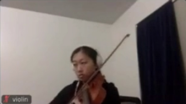 Photo of musician from a Zoom cast.
