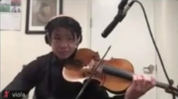 Photo of musician from a Zoom cast.