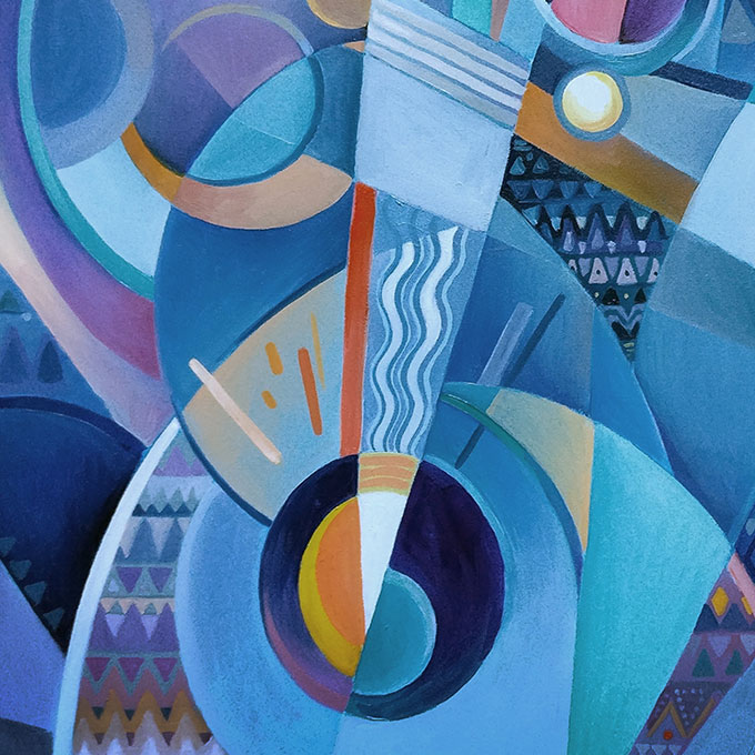 Graphic composite of art, music abstract.