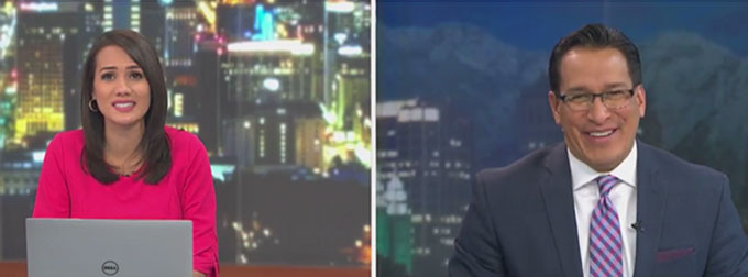Photo of newscasters at KSL TV in Salt Lake City, UT.